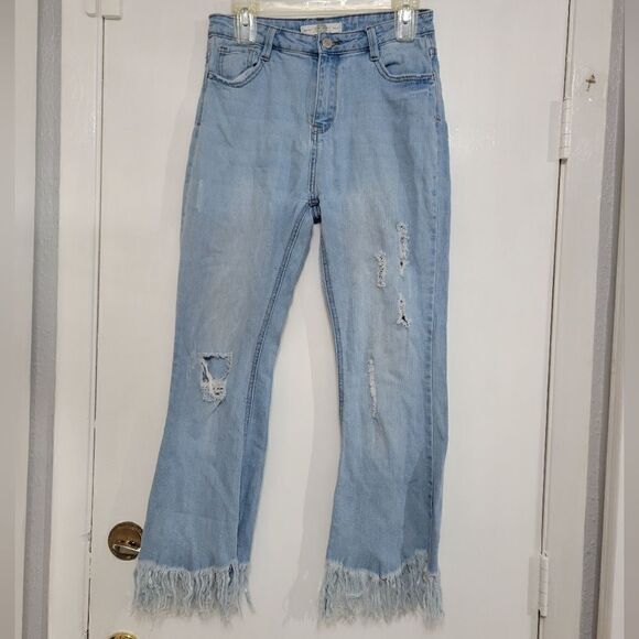 I&M cropped high waisted frayed jeans - Picture 2 of 12